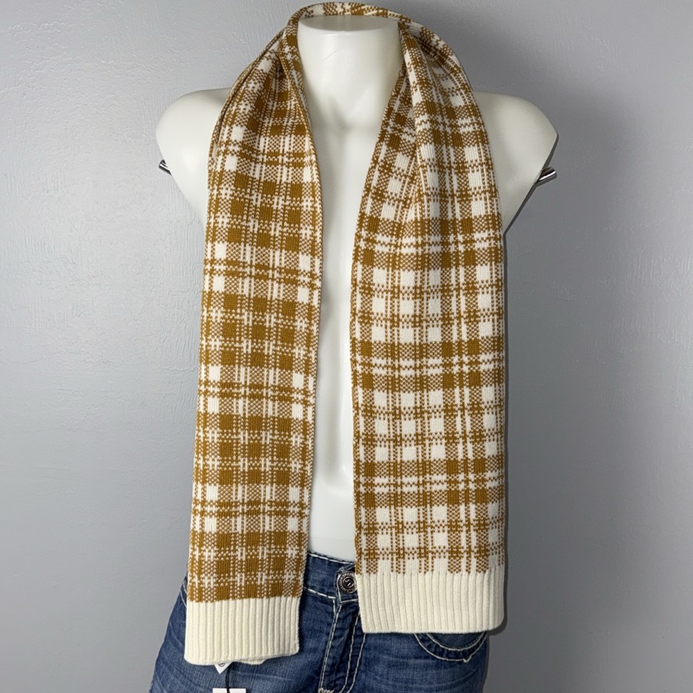 NWT Timberland Warm Winter Scarf‎ Cream and Golden Brown